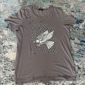 Zutter Graphic Tee with graphics free as a bird made in USA.